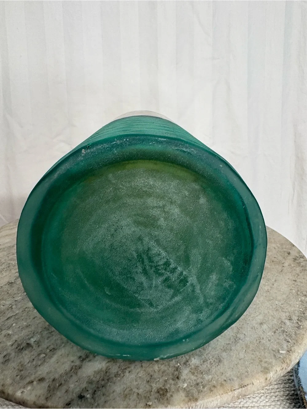 Two-Tone Glass Vase in Amber and Teal
